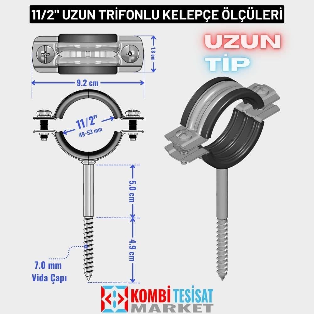 11/2'' Boru Kelepçesi Uzun Trifonlu