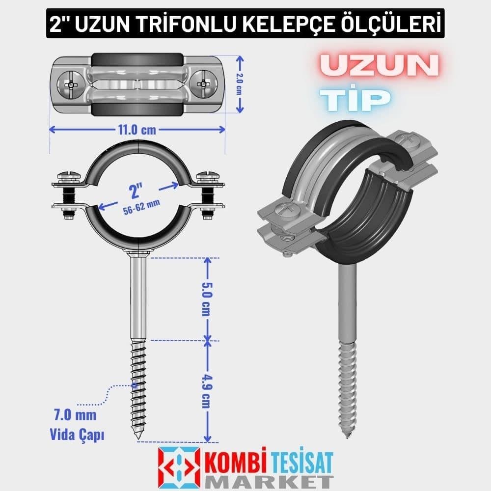 2'' Boru Kelepçesi Kısa Trifonlu