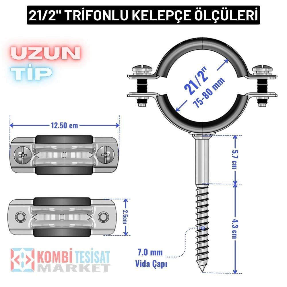 21/2'' Boru Kelepçesi Kısa Trifonlu