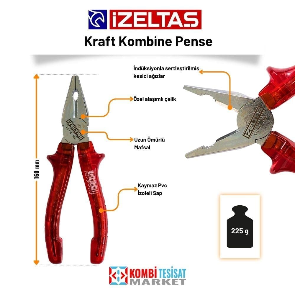 İzeltaş Kombine Pense Kraft Seri 160 mm-3020 12 3160