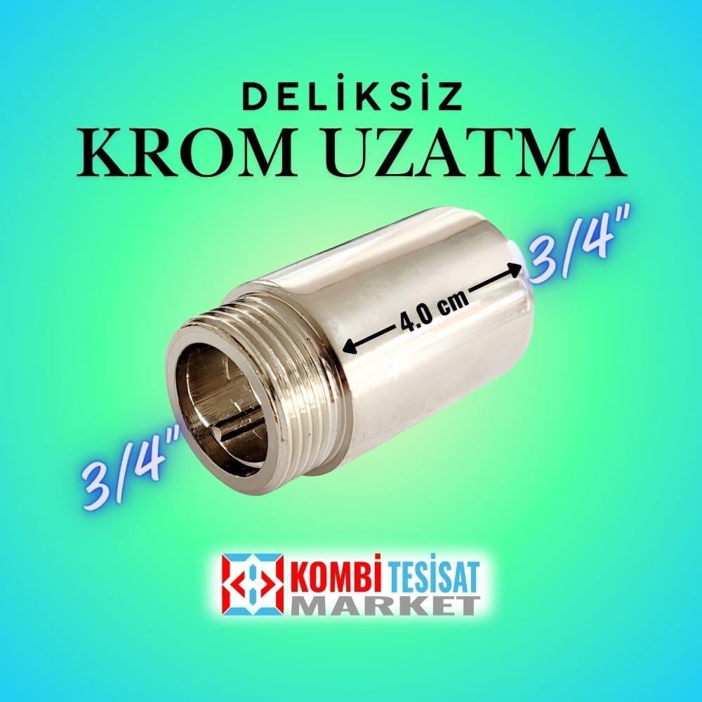 4.0 cm Batarya Uzatma Parçası 3/4 Krom Deliksiz
