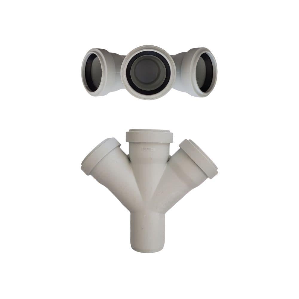 Kalde Pvc Çift Çatal 45°-50x50x50