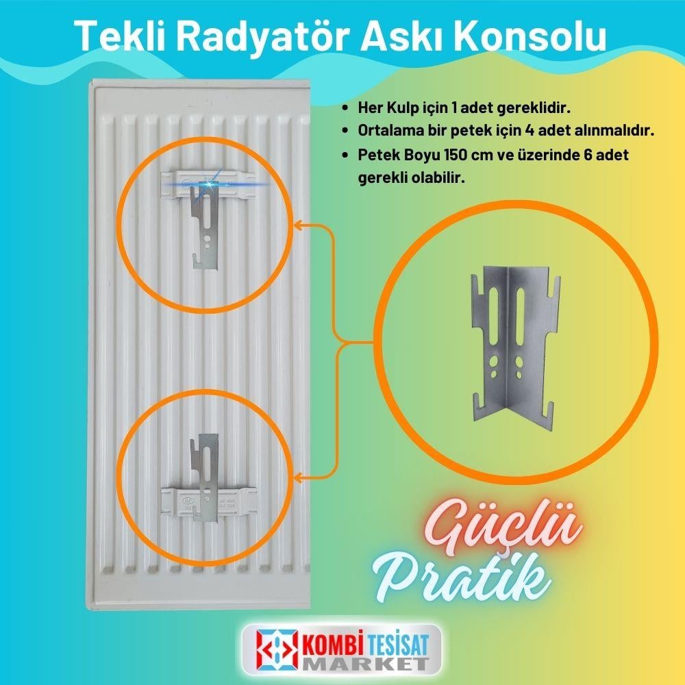 Panel Radyatör Askı Konsolu Tek Parça
