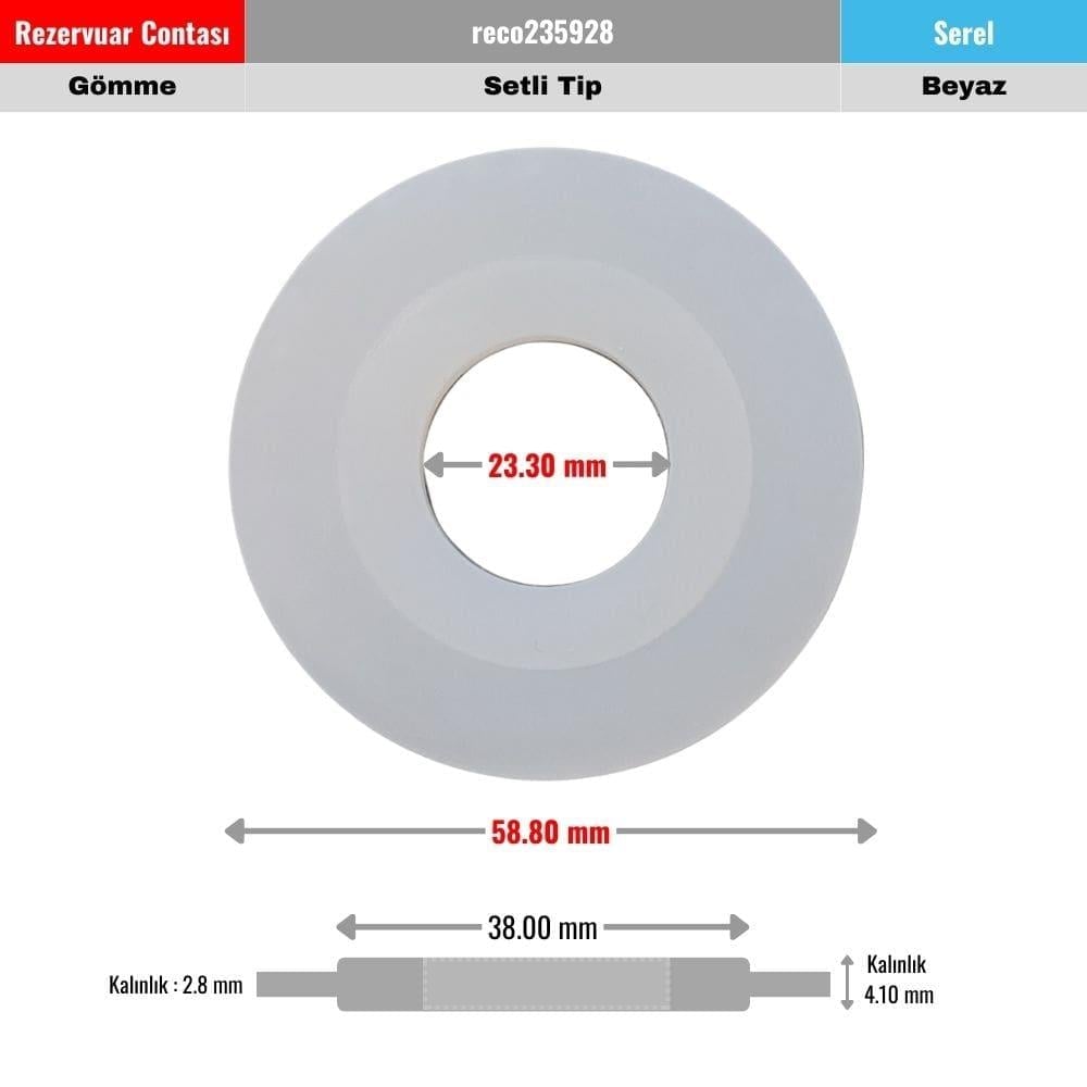 Serel Gömme Rezervuar Tahliye Contası 23x59 mm Setli Beyaz