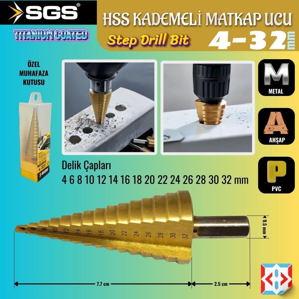 SGS Hss Kademeli Matkap Ucu 4-32 mm