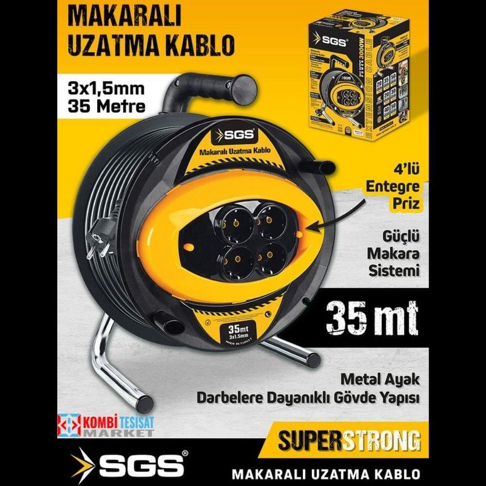 Sgs Makaralı Uzatma Kablosu 1.5x35m