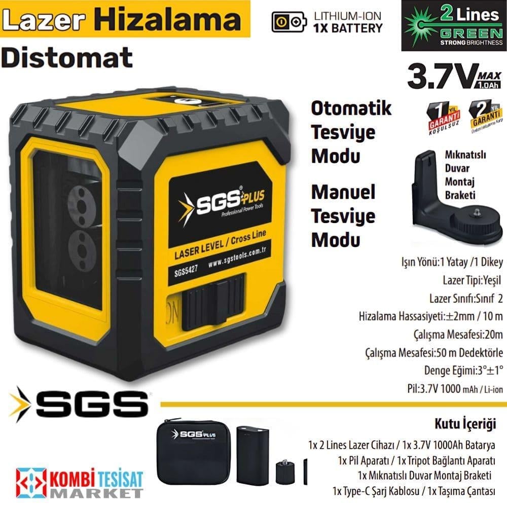 SGS Plus Lazer Hizalama Distomat (Şakül) – 2 Lines Yeşil Lazer