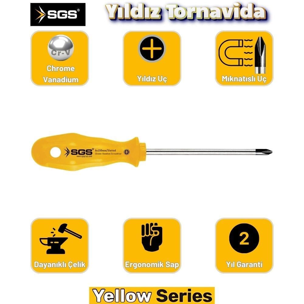 SGS 6x150 Yıldız Tornavida (Yellow Series)