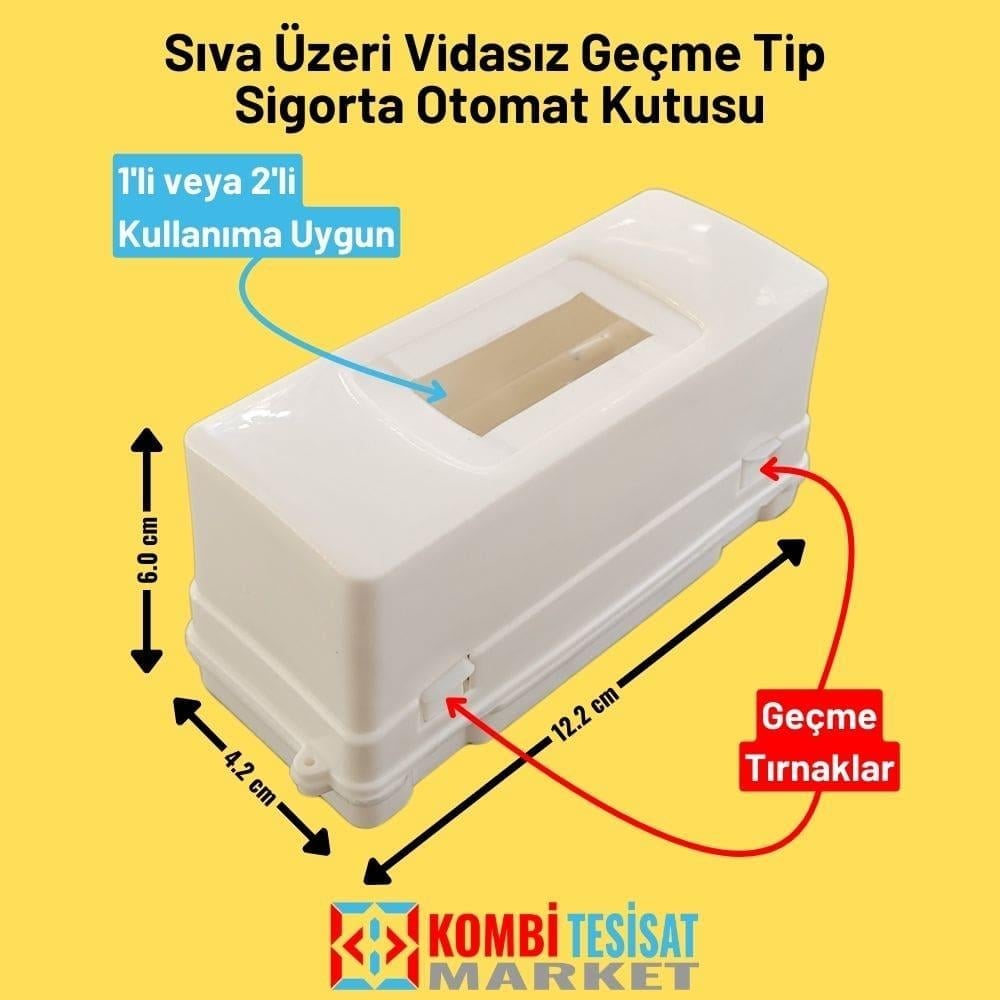Sıva Üzeri Vidasız Geçme Tip Sigorta Otomat Kutusu