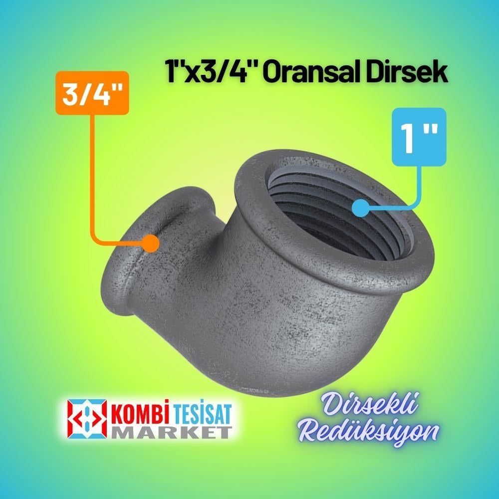 Siyah Dirsek Redüksiyon 1x3/4-Oransal DN25xDN20