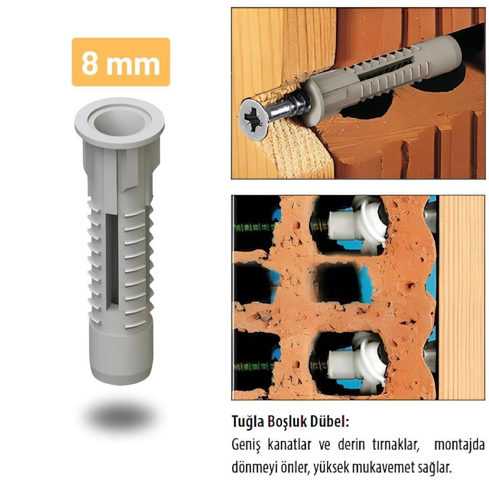 Tuğla Boşluk Dübeli - ø8 mm
