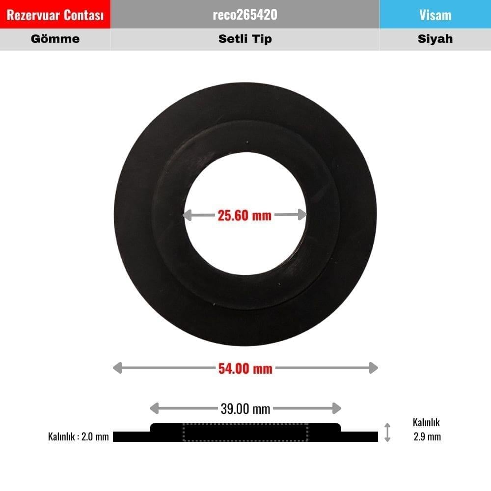 Visam Gömme Rezervuar Tahliye Contası 26x54 mm Setli Siyah