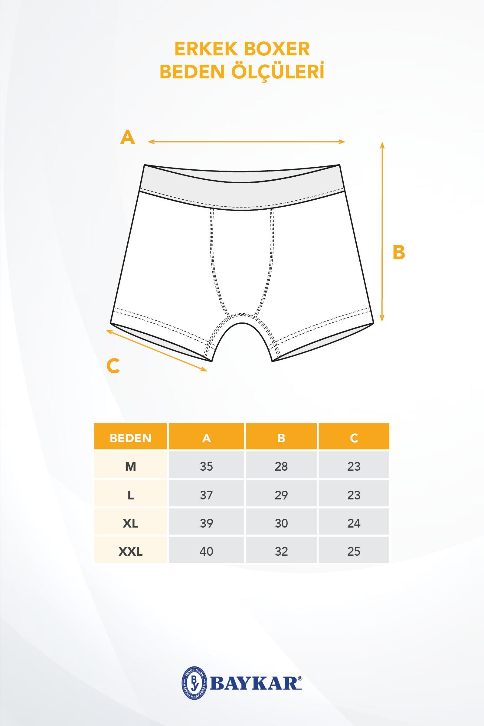 Erkek Bamboo Likralı Düz Boxer Beyaz - Baykaronline
