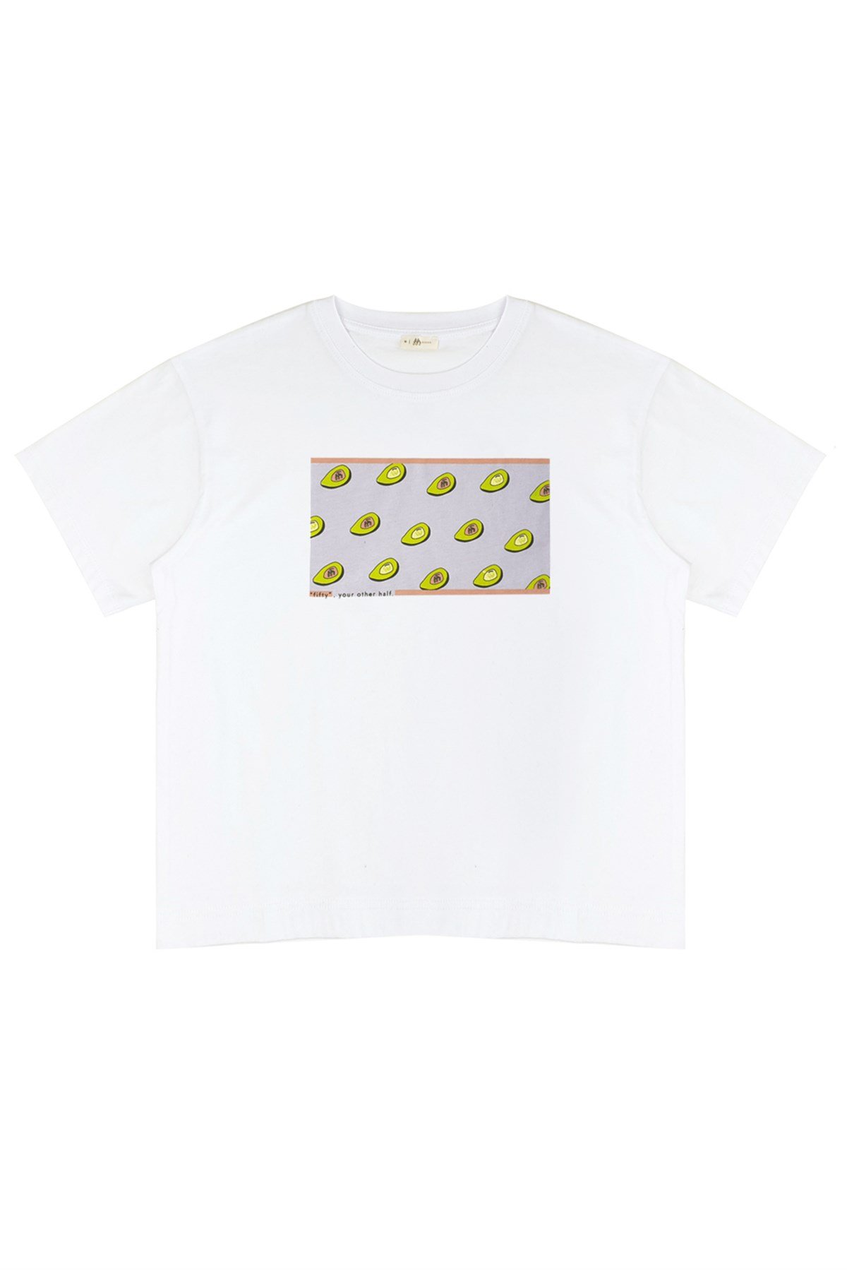 Kadın Beyaz Avocado T-Shirt - Fifty Pieces