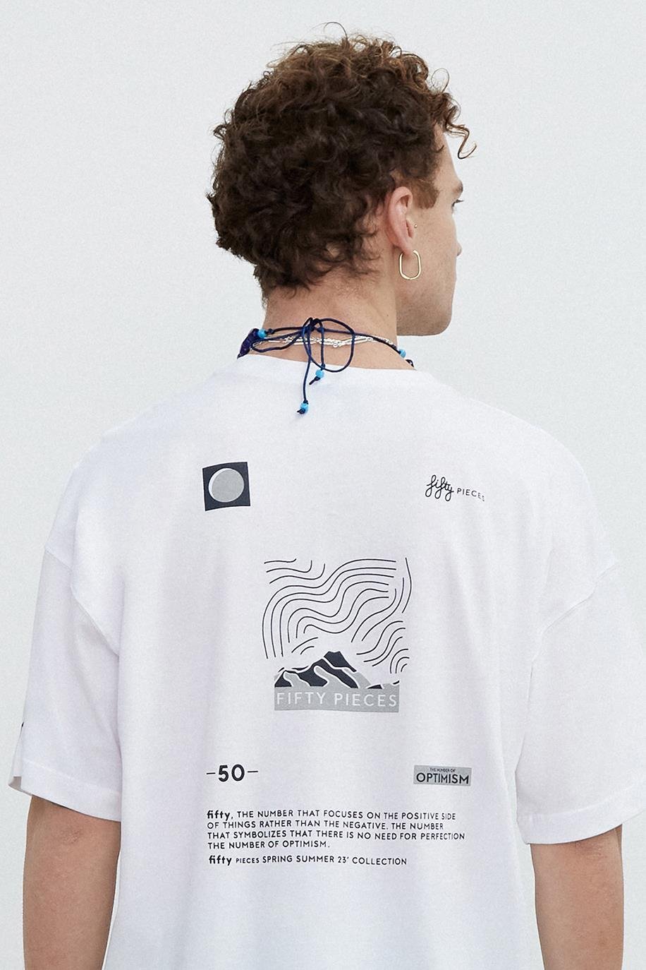 Men's Back Printed Dropped Shoulder T-Shirt