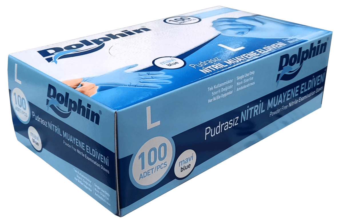 Dolphin Nitril Mavi Eldiveni (L) 100'lü | Efepa Temizlik ve Ambalaj Ürünleri