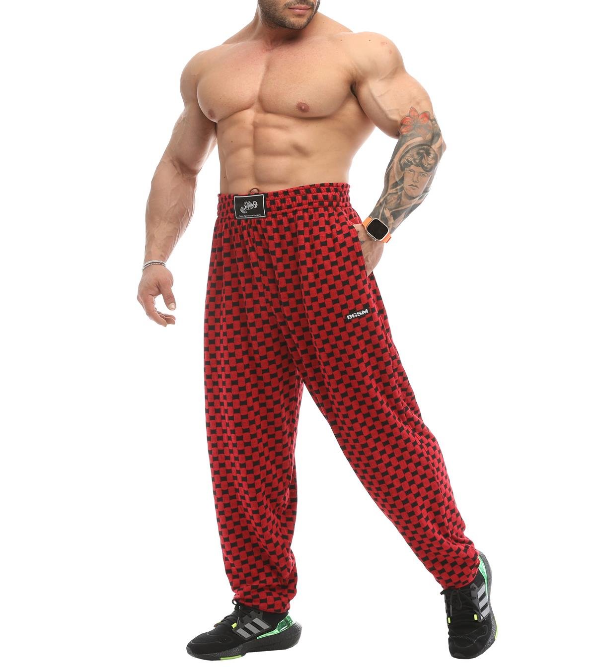 Men's Loose Fit Sweatpants BGSM PNT1371-RED | bigsam.com