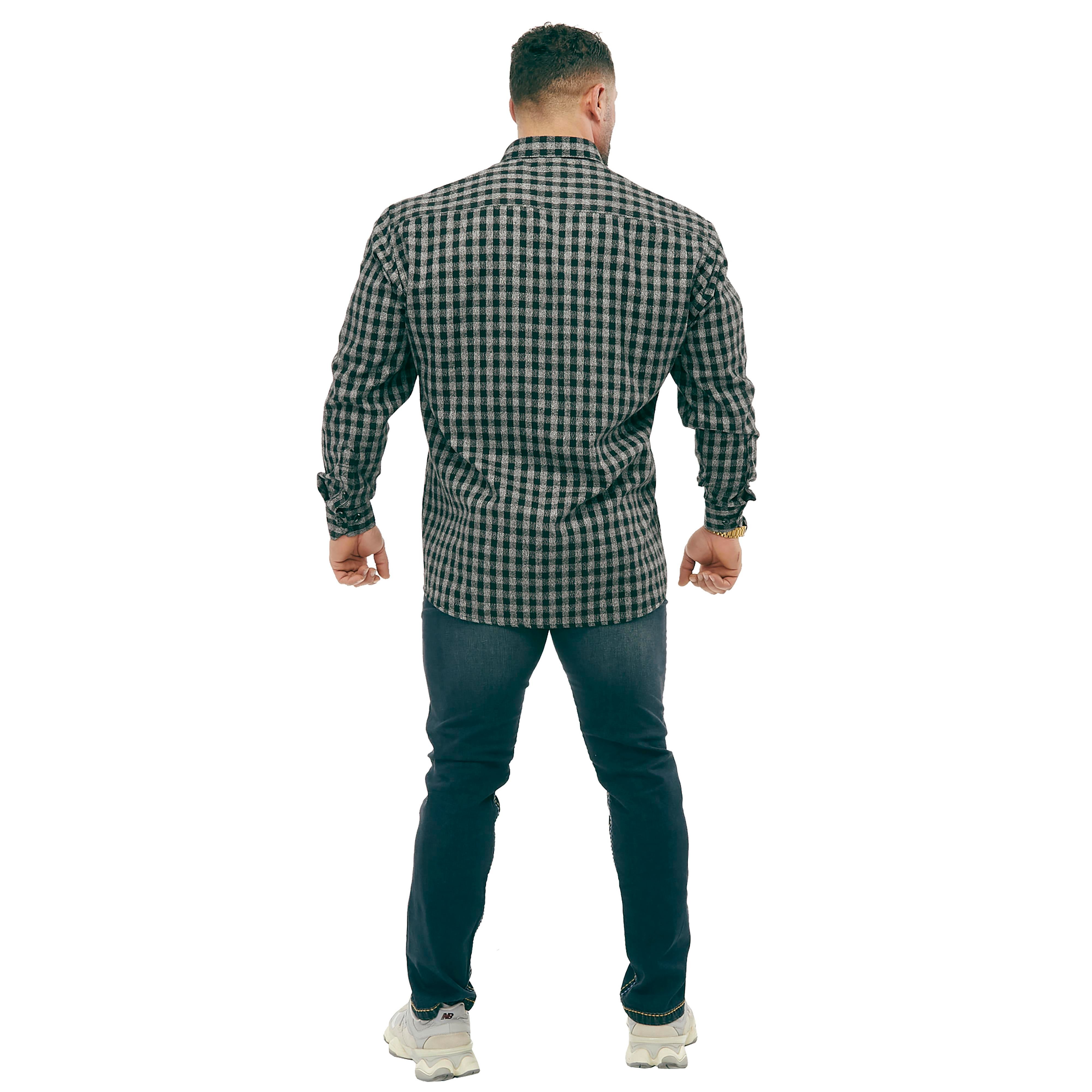 Men's Oversize, Long Sleeve Winter Shirts BGSM 5055-Black Men's Oversize, Long Sleeve Winter Shirts BGSM 5055-Black