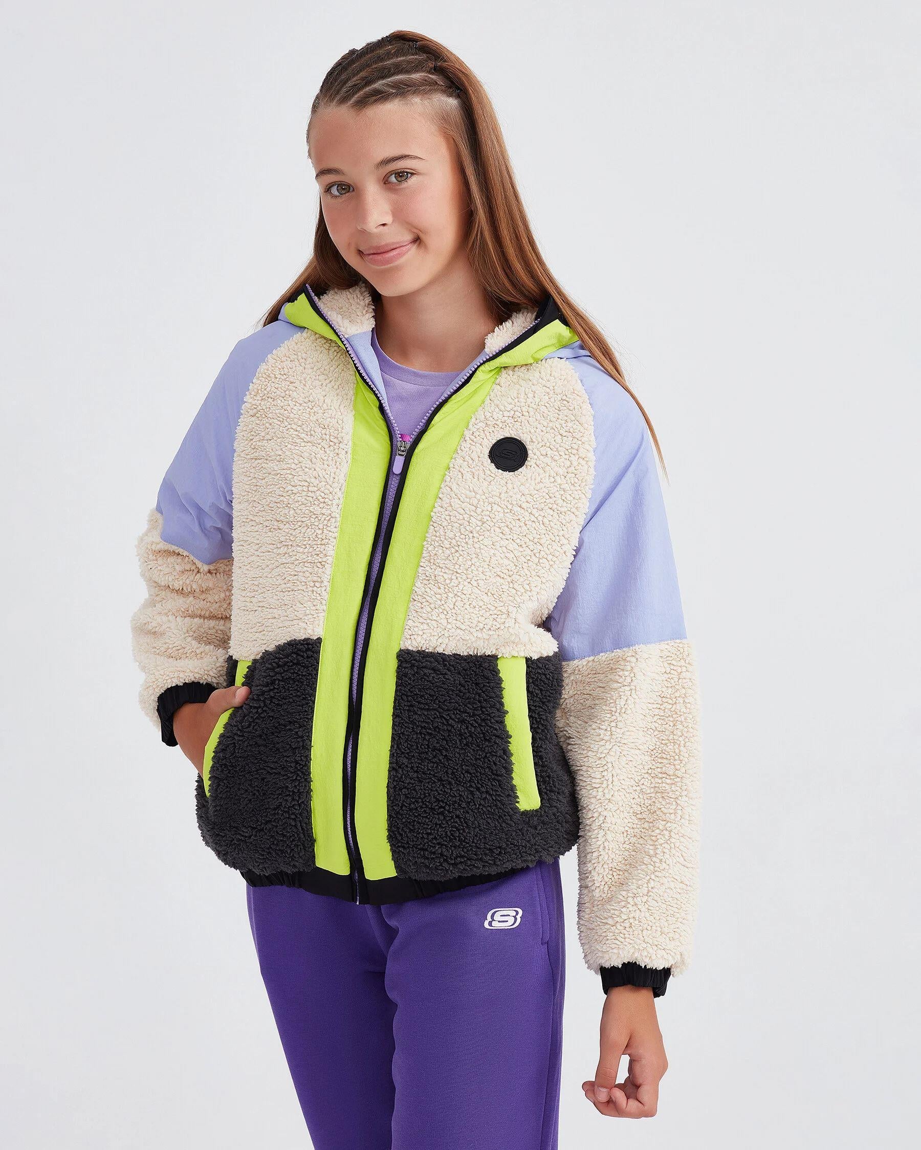 新品 MARK&LONA Circa Micro Fleece Inner Skechers G Outdoor Fleece Full Zip Sherpa Çocuk Ceket SK232176