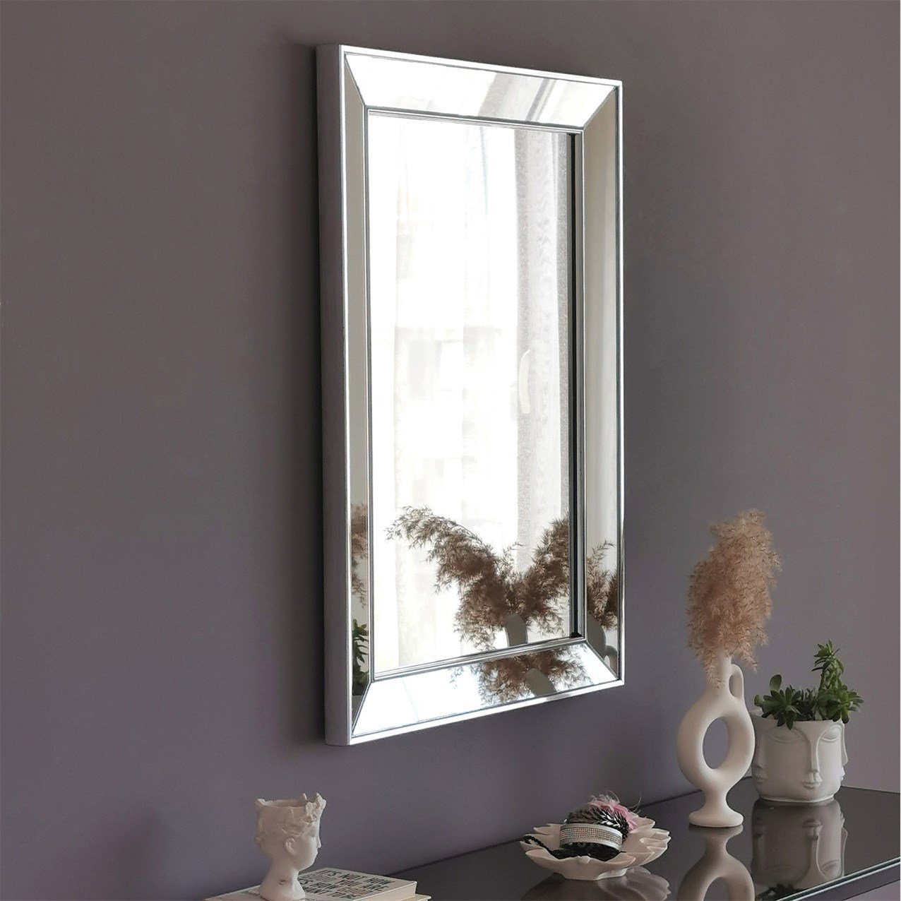NEOstill - Gümüş Çerçeveli Ayna 50x70 cm A408