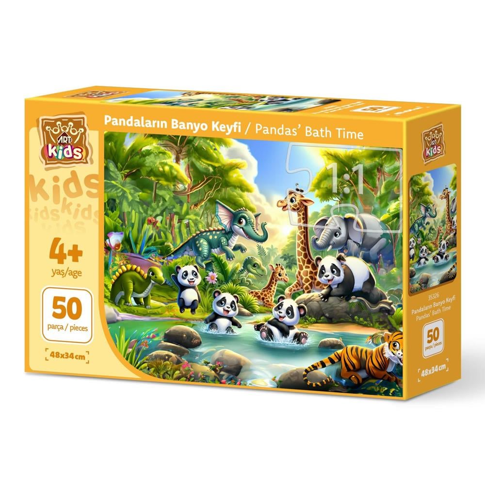 Art Çocuk Pandaların Banyo Keyfi 50 Parça Puzzle 35326 Toptan