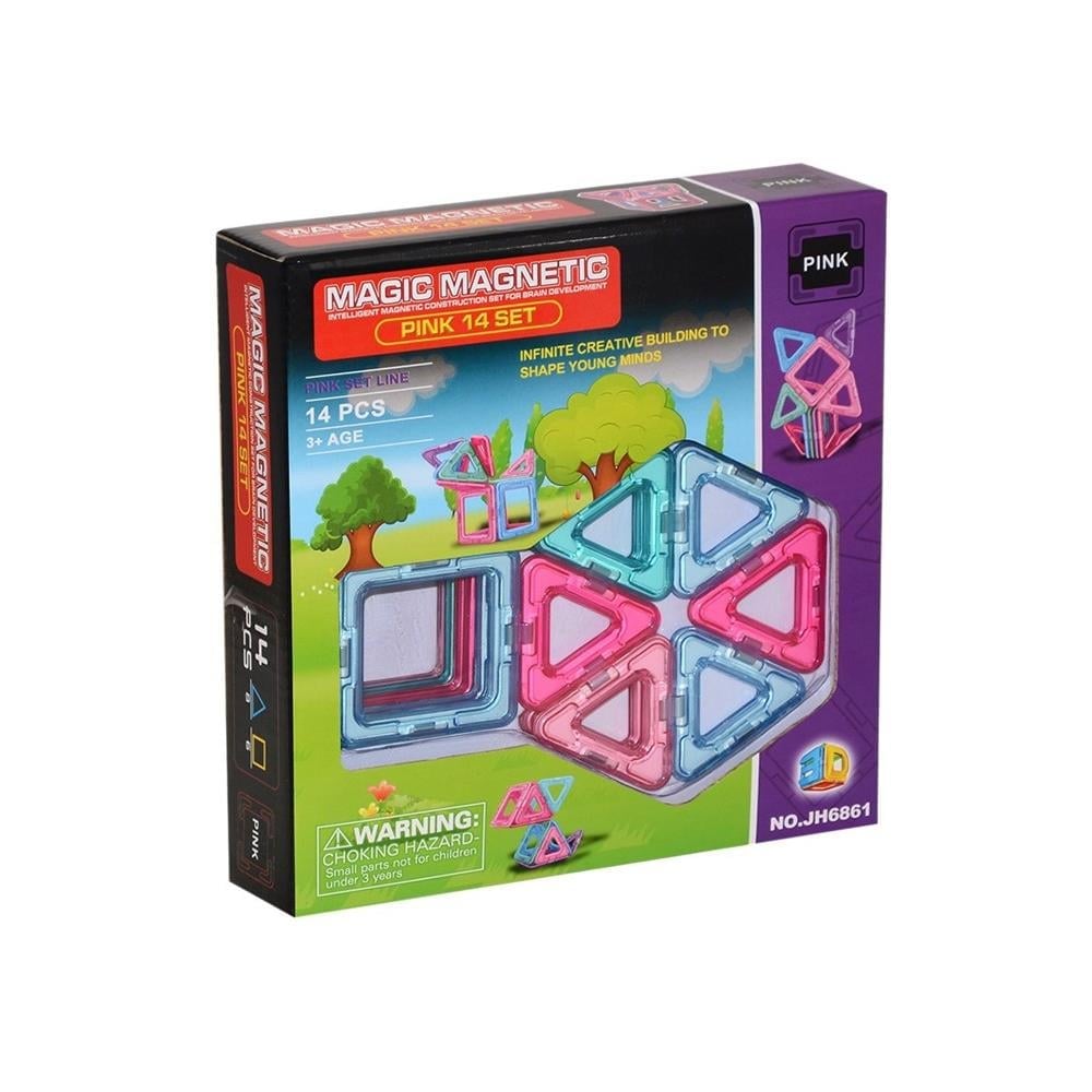 Kızılkaya Oyuncak Manyetik Lego 14 Parça Kare Üçgen KZL-JH6861