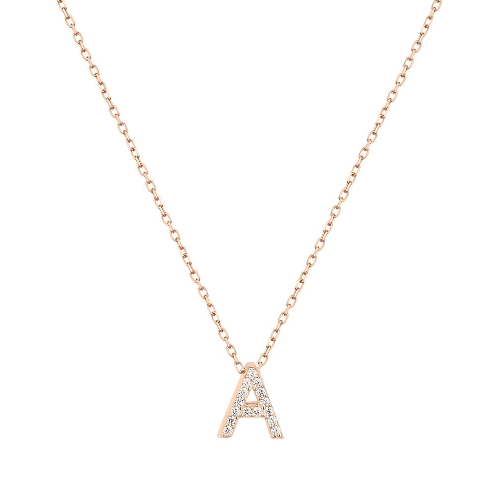 Letter Design Silver Necklace Price - Ametist İstanbul