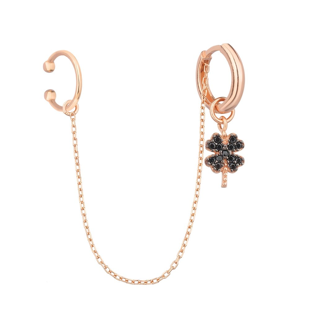 Clover Figure Silver Cartilage Earring Price Ametist stanbul
