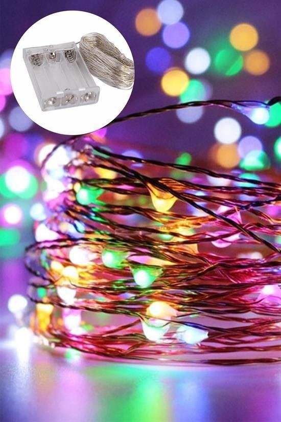 BUFFER Colorful Fairy Light Battery Operated LED Decorative Lighting Fringe 10 Meters RGB