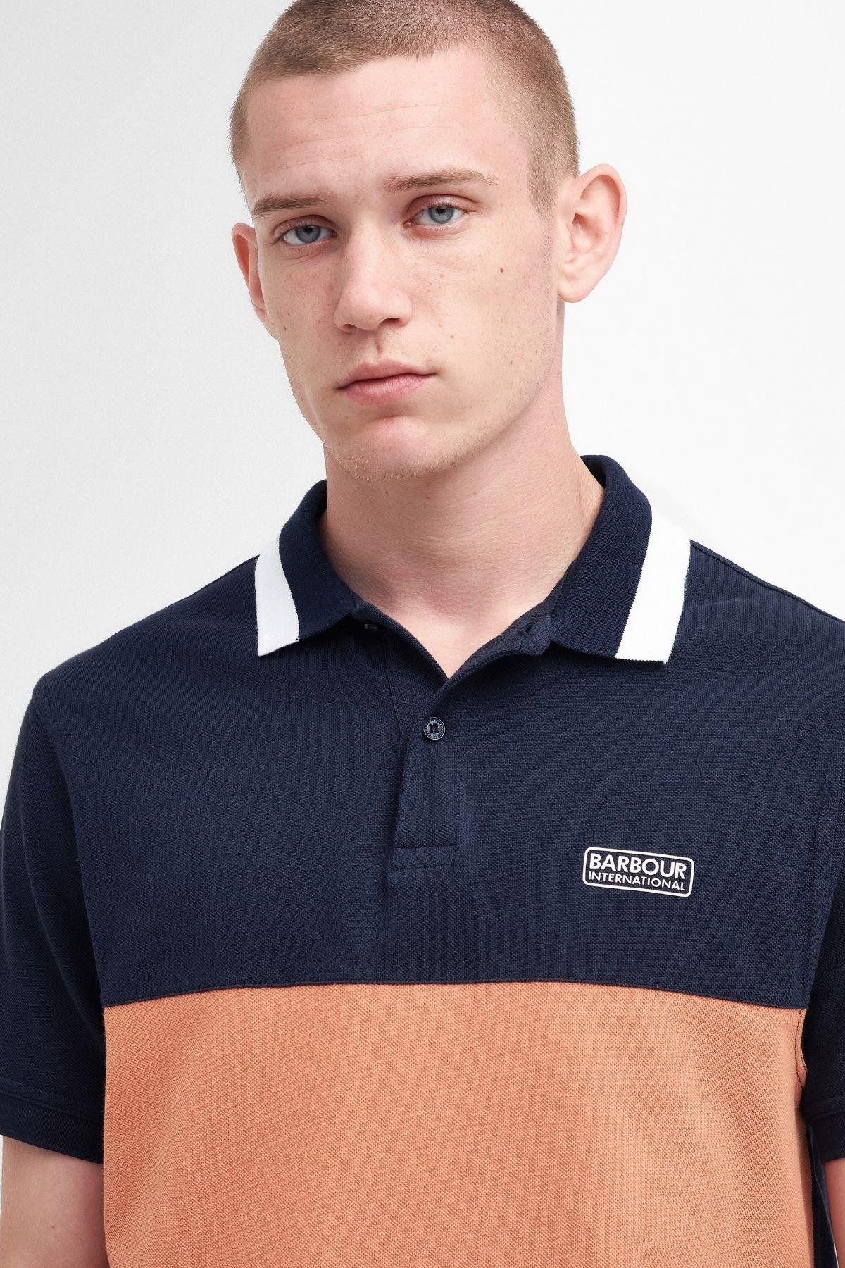B.Intl Barnett Short Sleeve Cotton Polo Yaka NY91 Navy