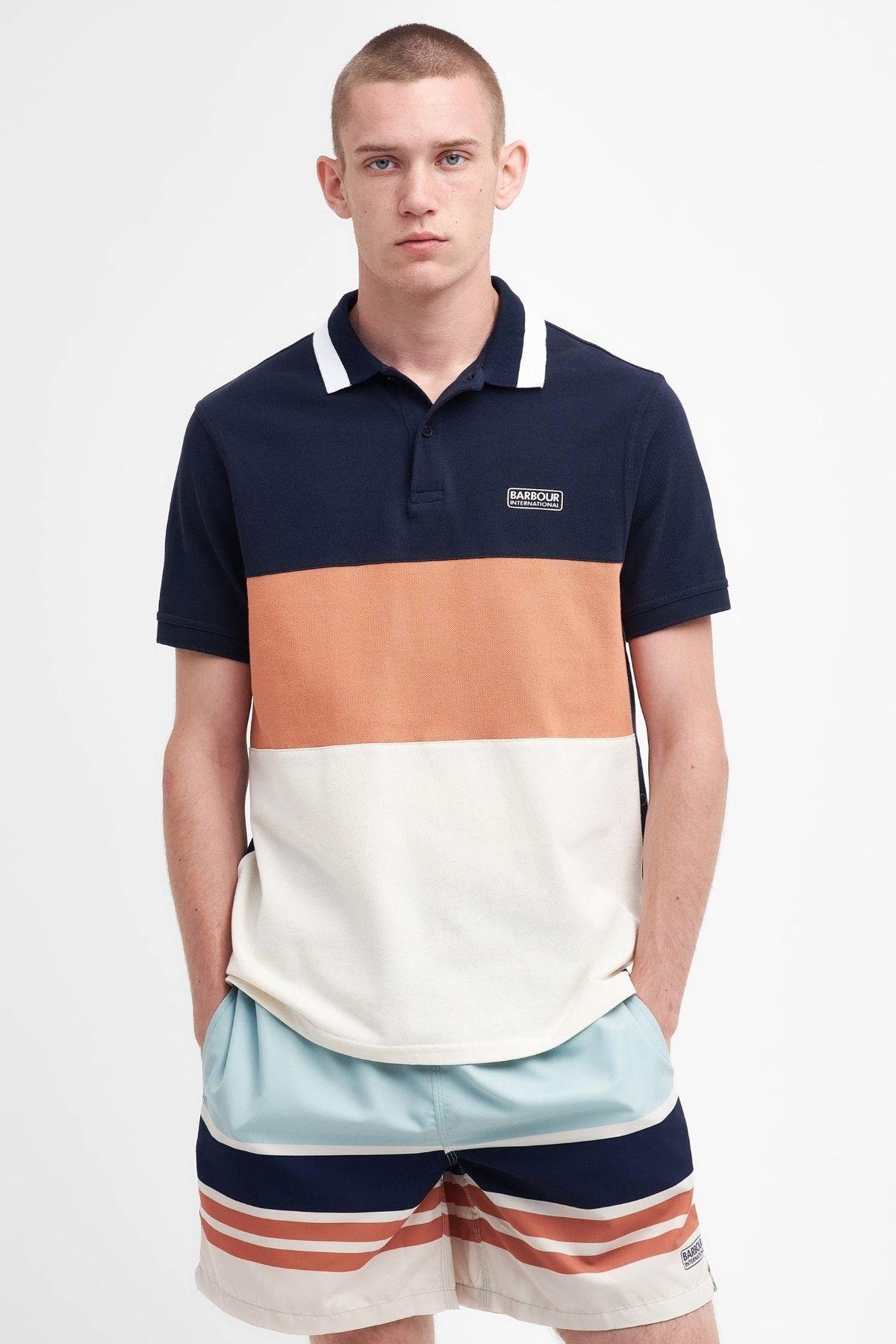 B.Intl Barnett Short Sleeve Cotton Polo Yaka NY91 Navy
