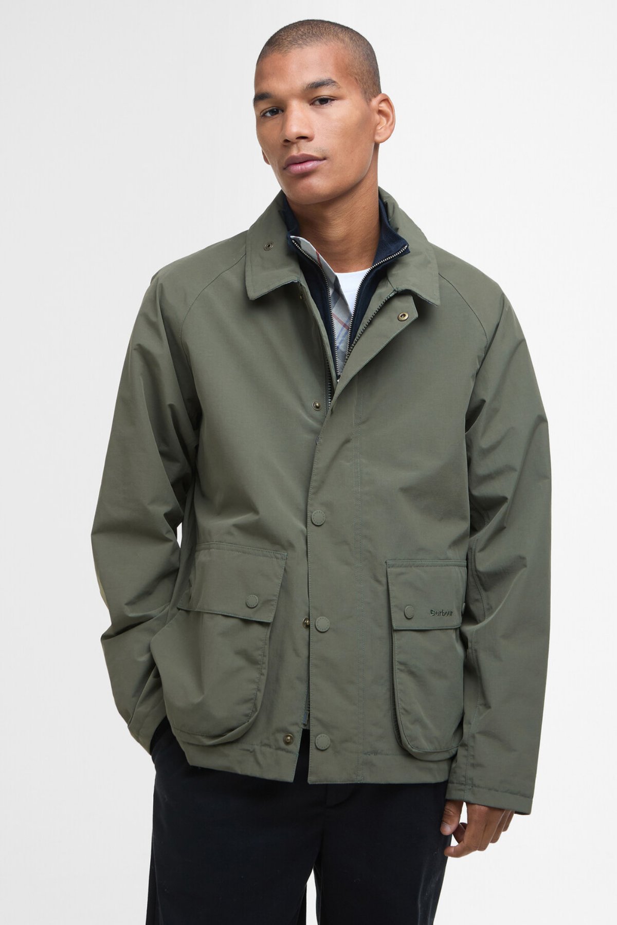 BARBOUR INTERNATIONAL ミリタリージャケット カーキ色 36 Barbour Broadale Waterproof Ceket OL75 Uniform Green