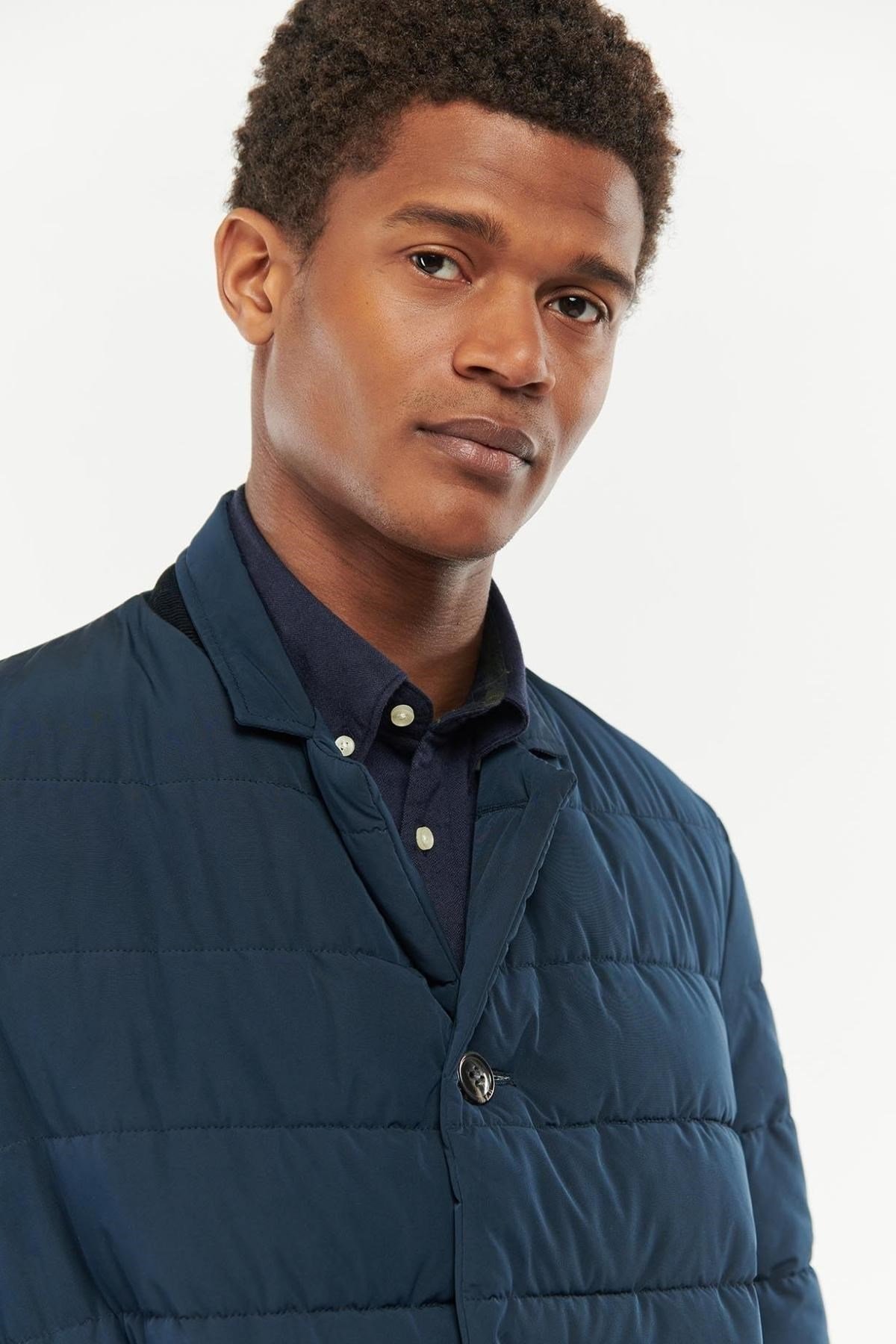 Barbour Canning Baffle Kapitone Ceket NY71 Navy Olive Night