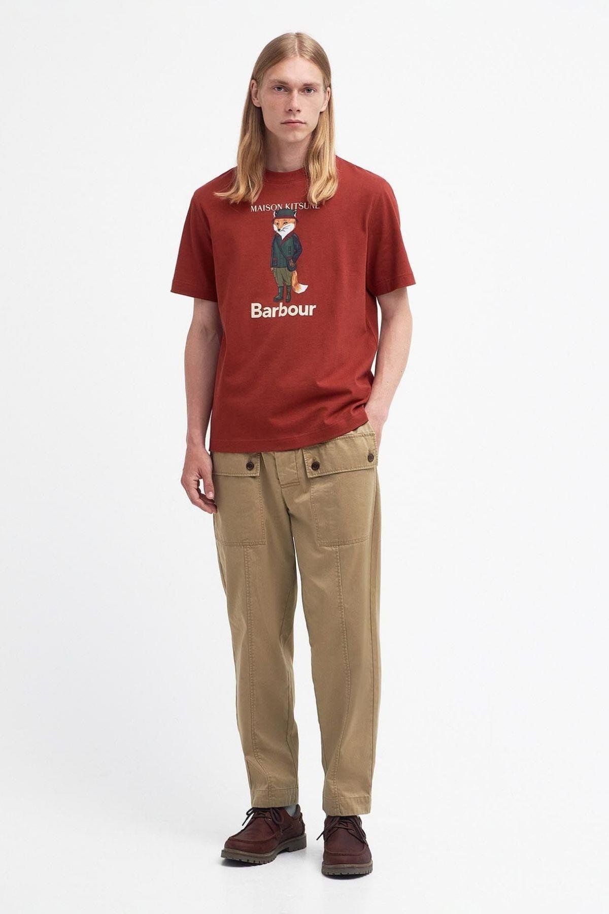 Barbour Erkek X MK Beaufort Fox T-Shirt OR31 Burnt Henna