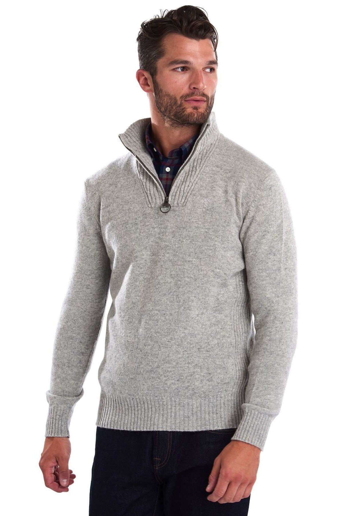 Barbour Essential Lambswool Half Zip Kazak GY15 Grey