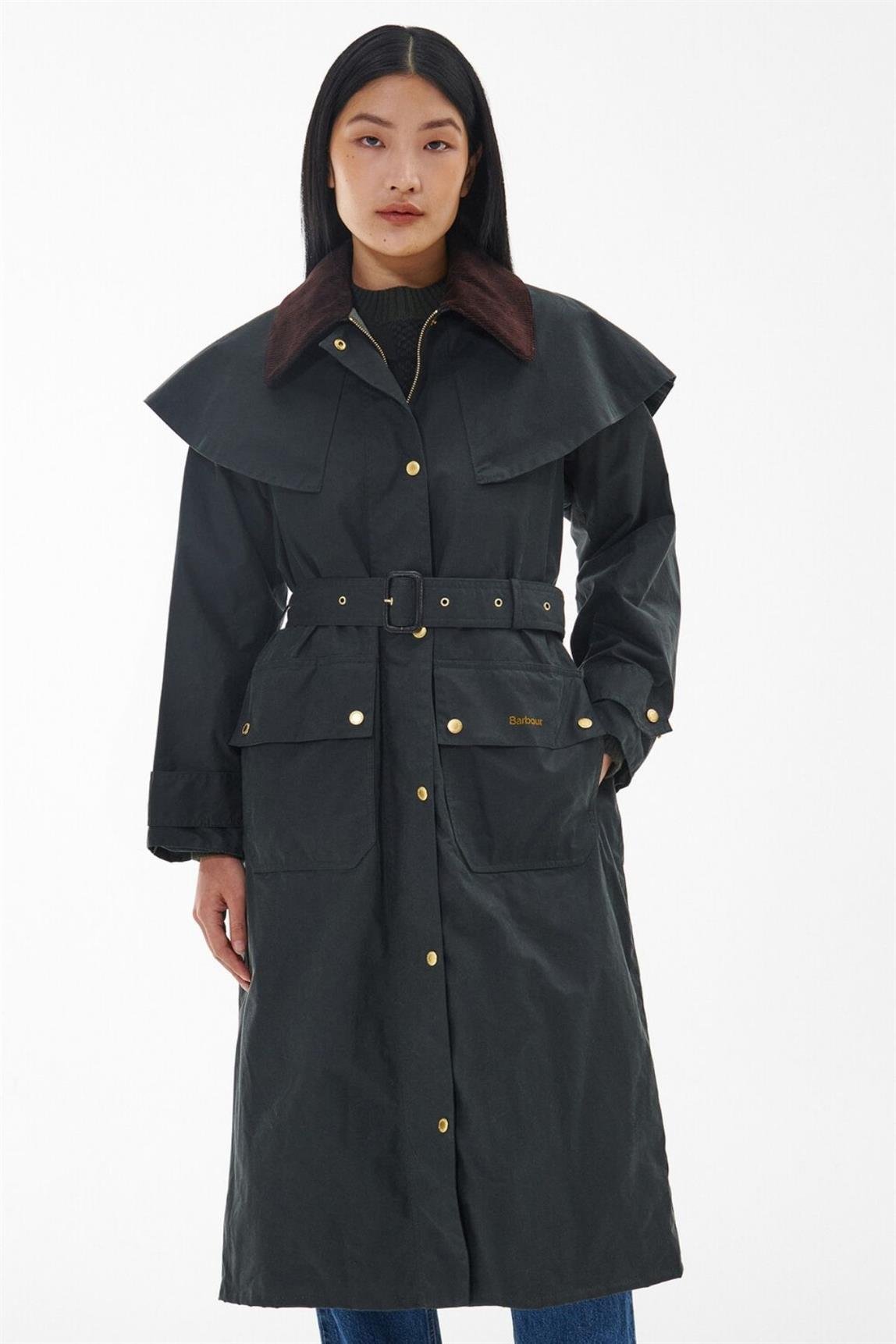 Barbour Kadın Fellbeck Yağlı Ceket SG51 Sage-Ancient