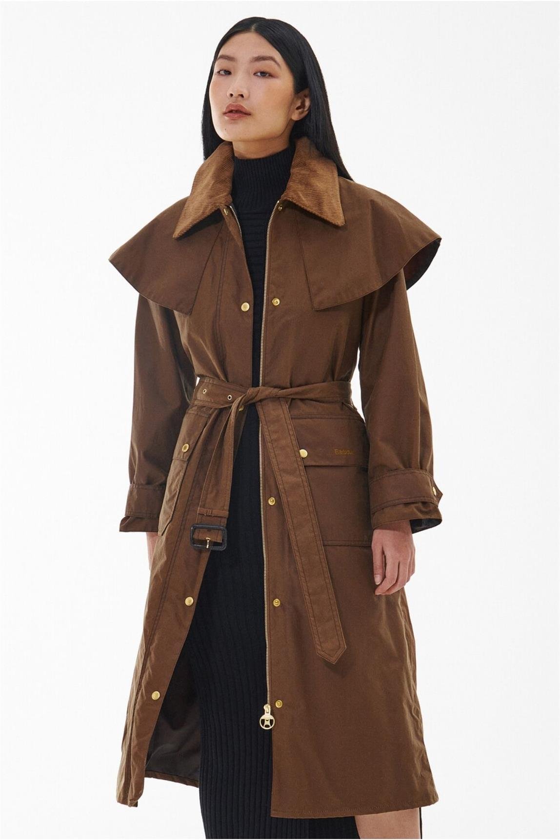 Barbour Kadın Fellbeck Yağlı Ceket TA51 Tan-Classic