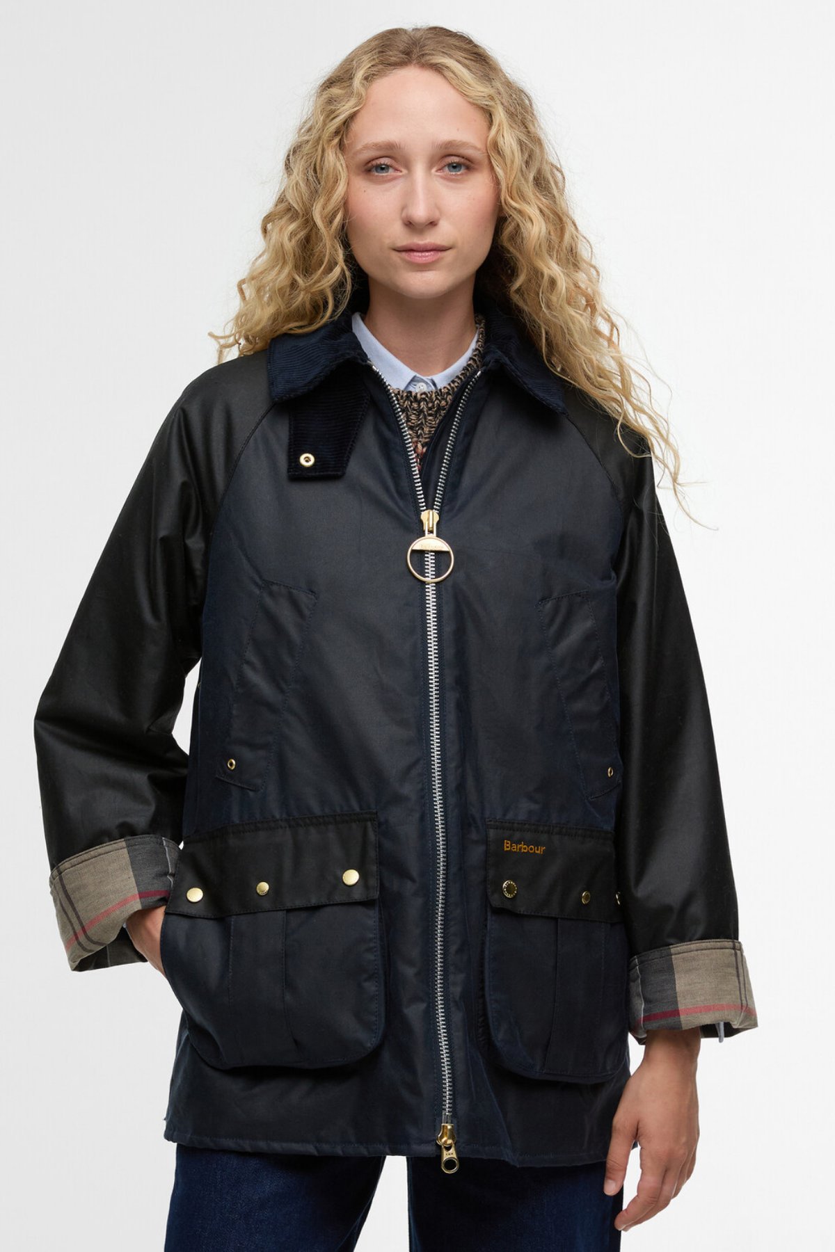 Barbour Kettlewell Yağlı Ceket NY71 Royal Navy-Black-Dress Tartan