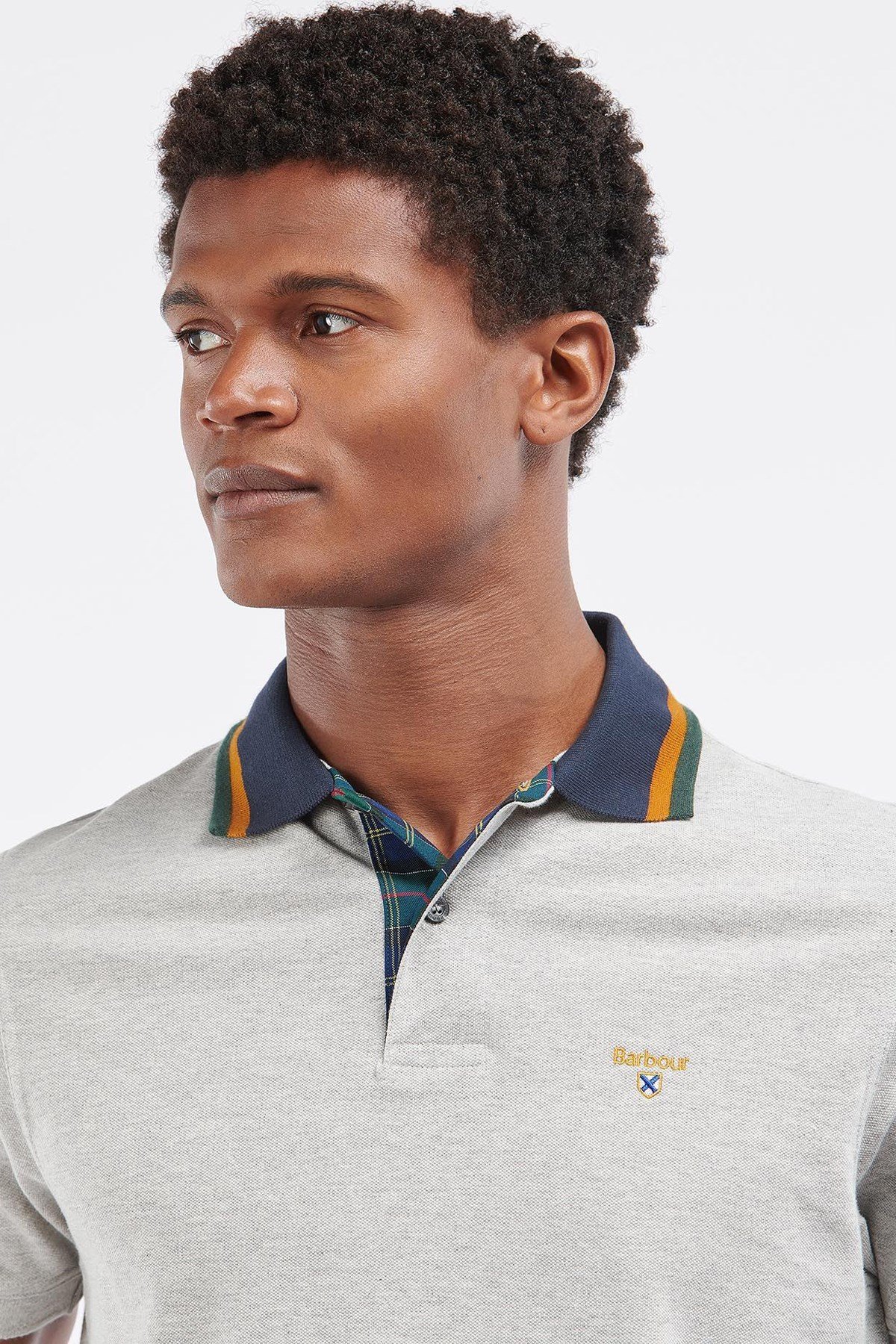 Barbour Prep Tipped Polo Yaka GY52 Grey Marl