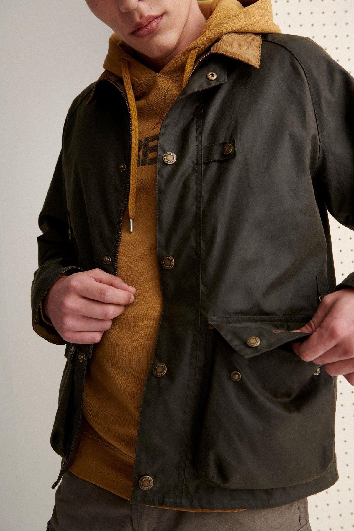 Barbour Utility Spey Yağlı Ceket OL71 Olive-Sand