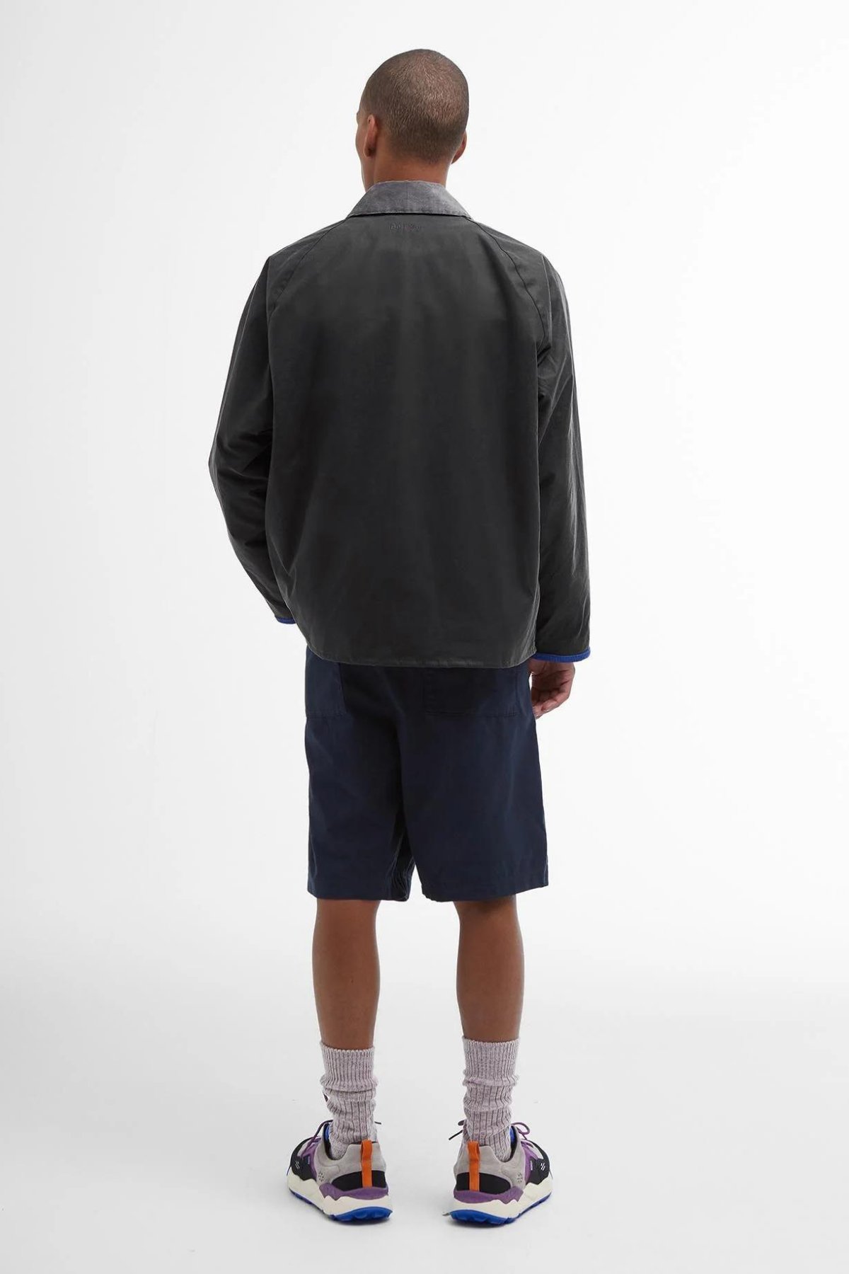 Barbour x Flower Mountain Unisex Oversize Yağlı Ceket GY93 Charcoal