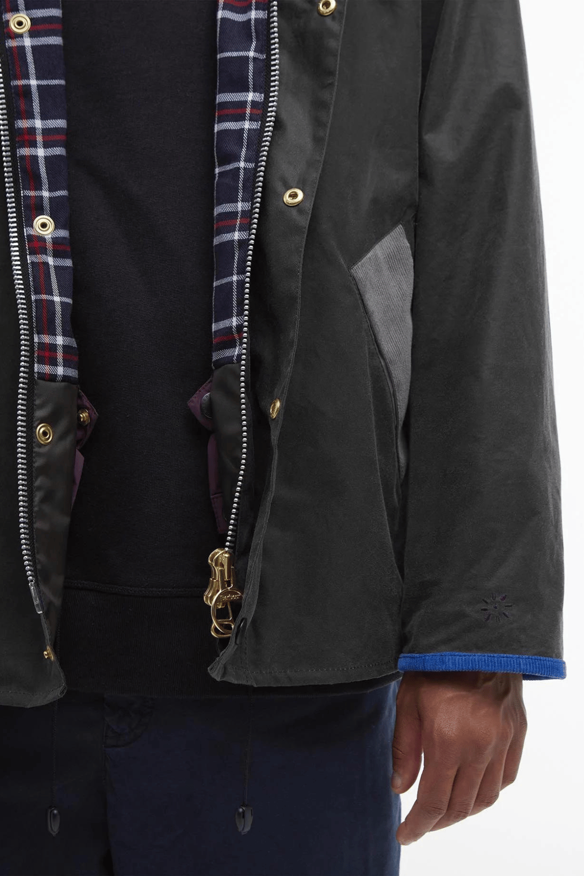 Barbour x Flower Mountain Unisex Oversize Yağlı Ceket GY93 Charcoal