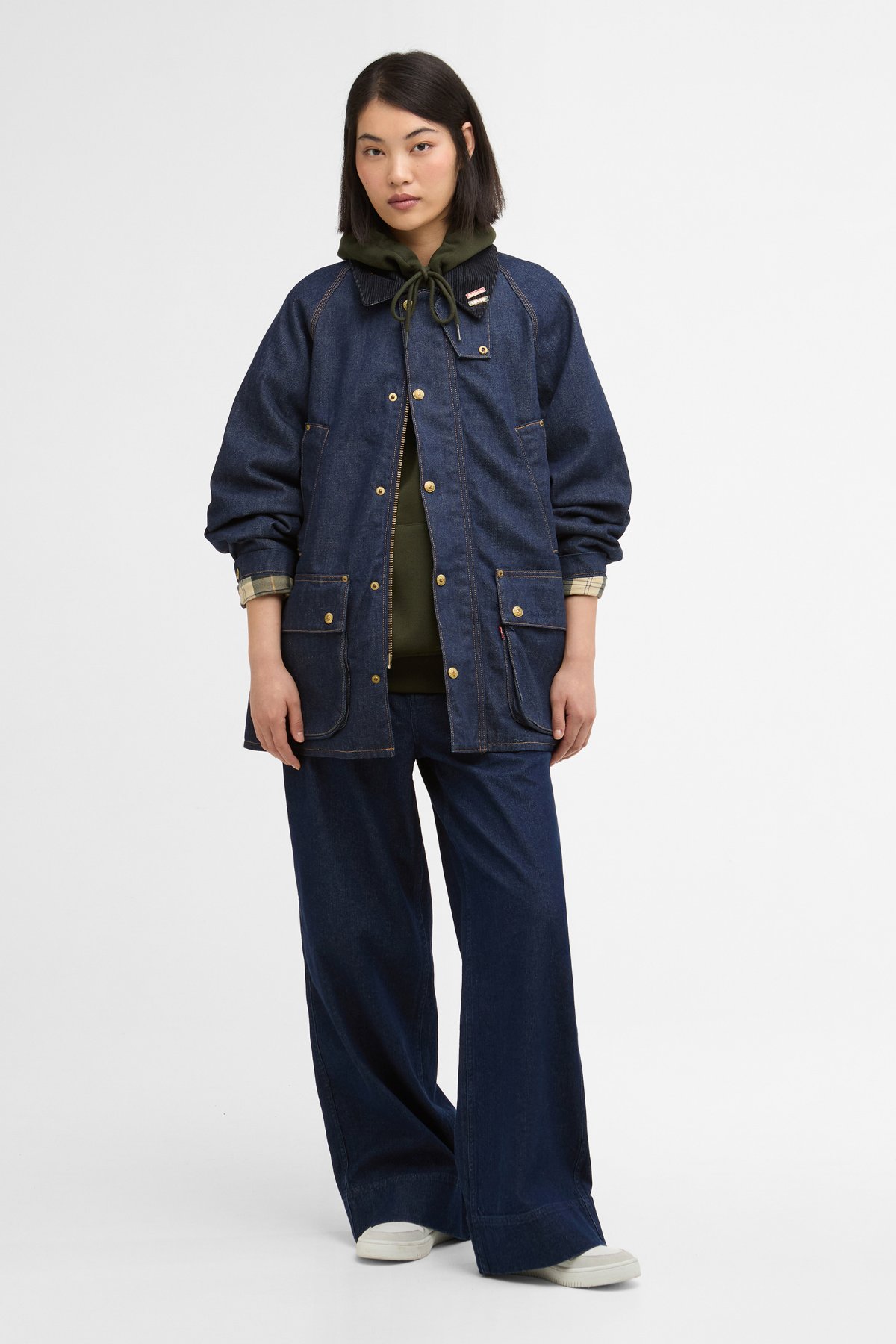 Barbour x Levis OS Bedale Denim Ceket NY71 Dark Authentic