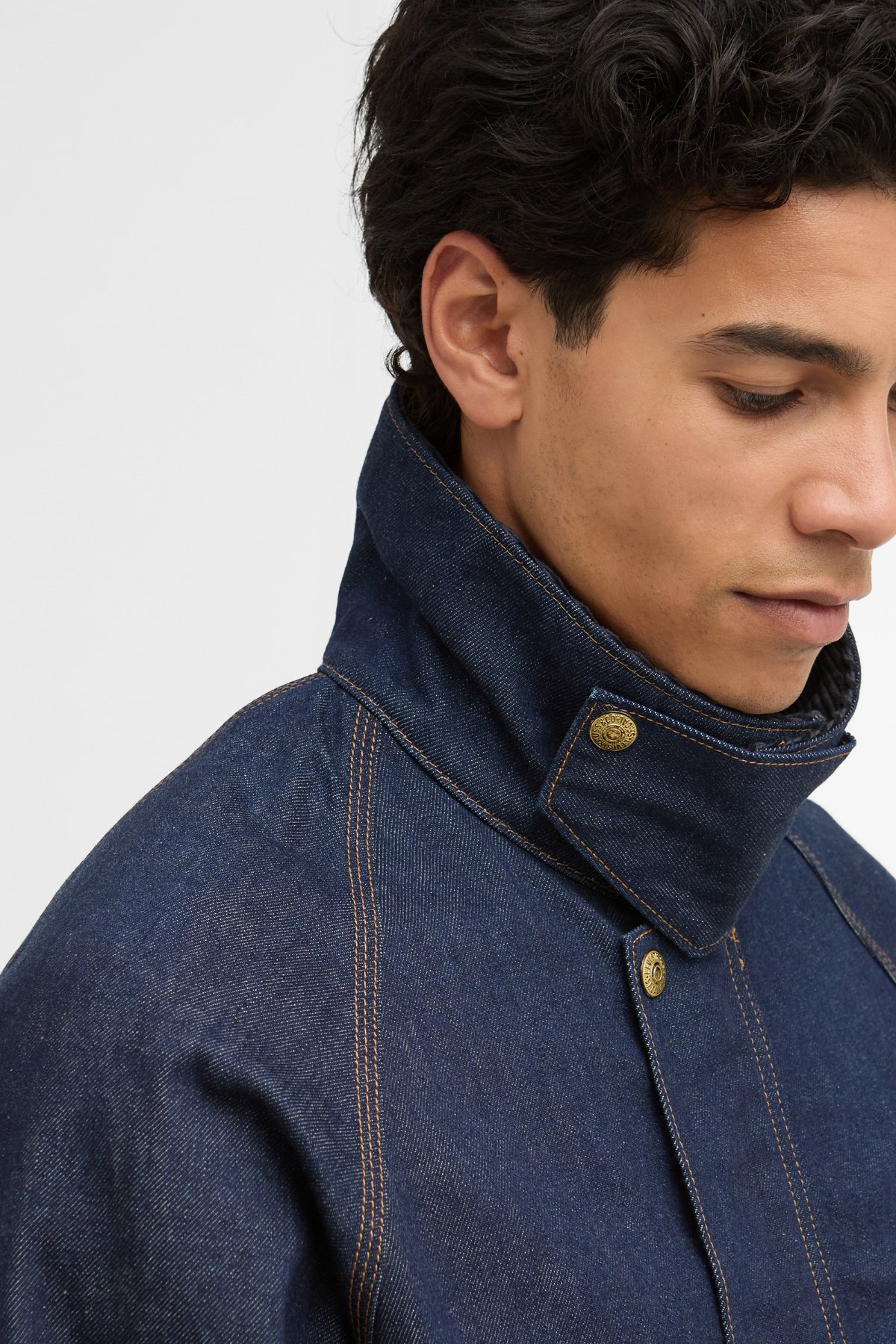 Barbour x Levis OS Bedale Denim Ceket NY71 Dark Authentic