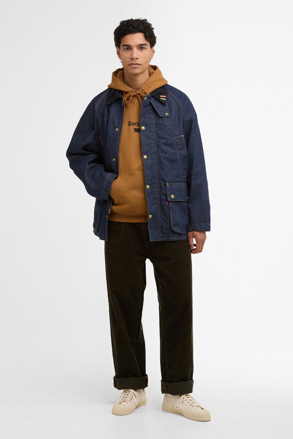 猫*u様 【S】LEVI'S x Barbour Bedale Denim Ja Barbour x Levis OS Bedale Denim Ceket NY71 Dark Authentic