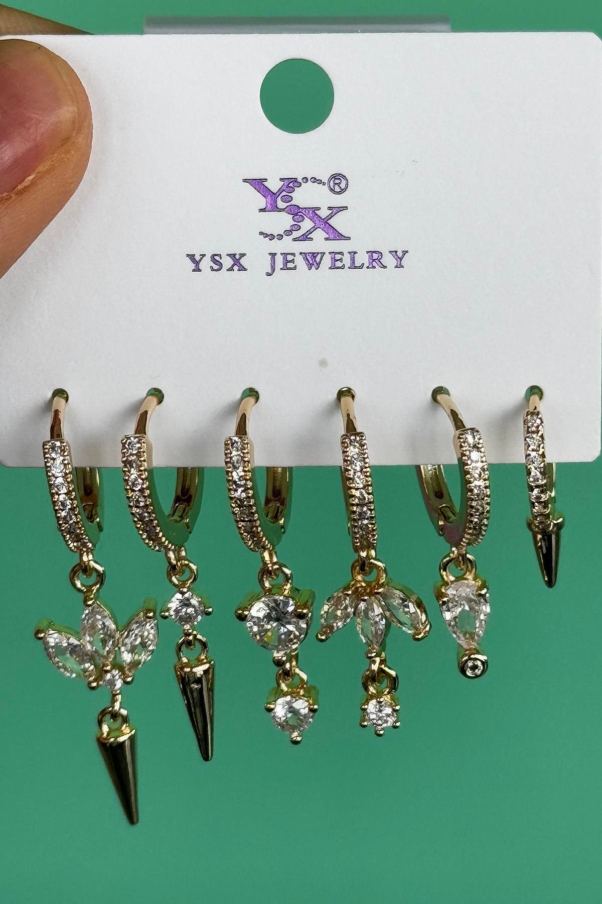 Takıştır Bijuteri Online Altın Renk Taş Detaylı VİP 6'lı YSX