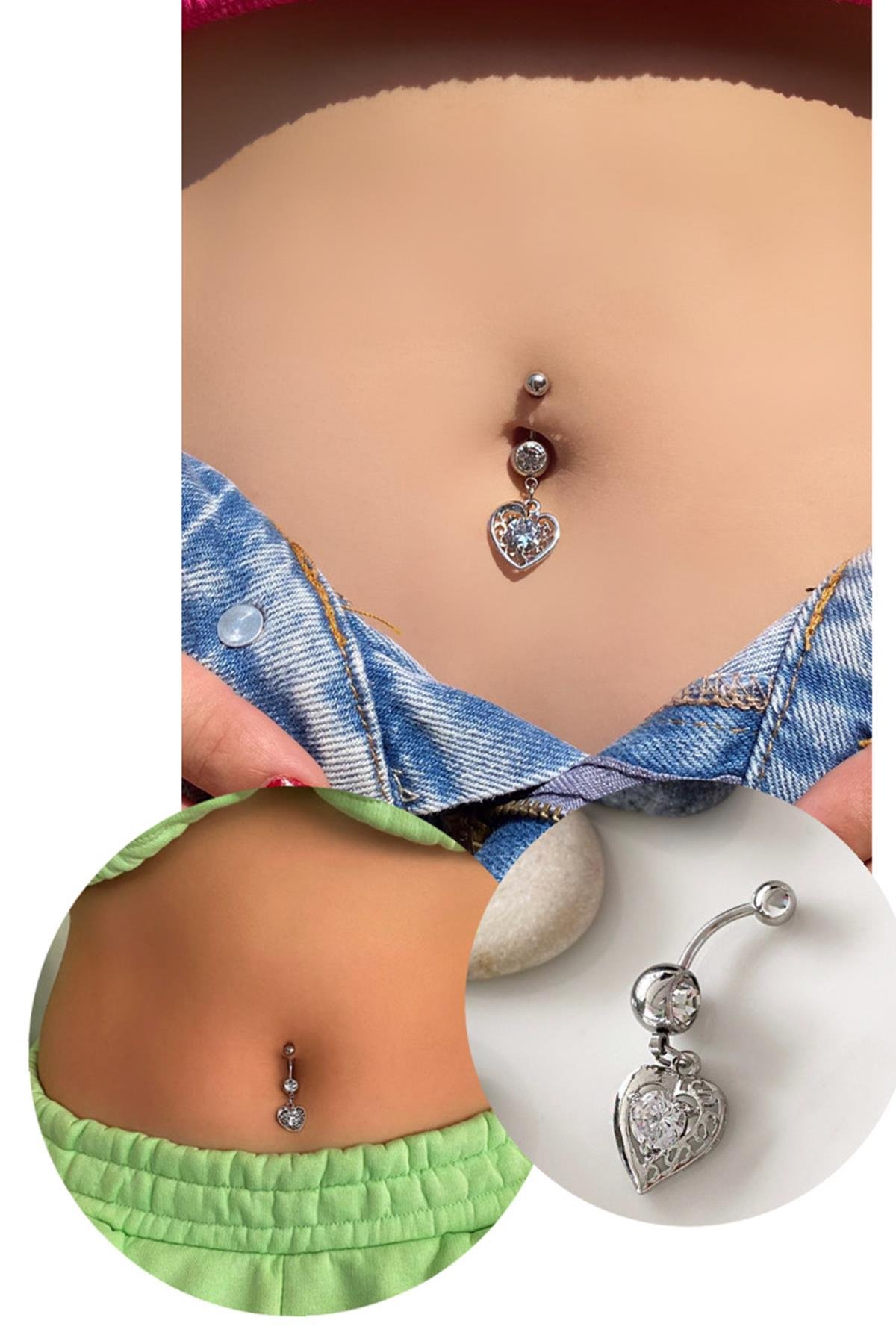 Heart shop belly piercing