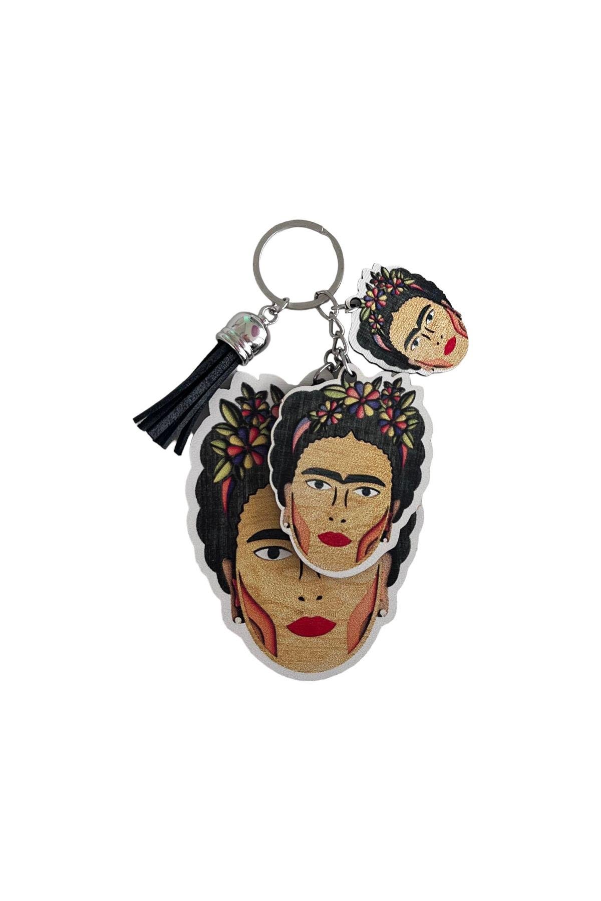 Takıştır Bijuteri Online | Karışık Renkli Frida Kahlo Figürlü Anahtarlık