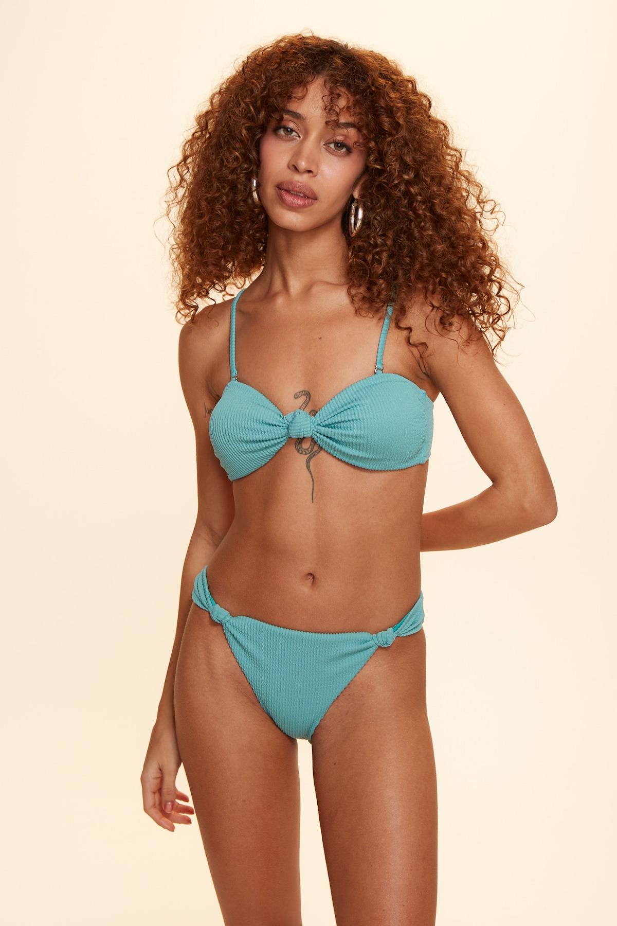 No Gossip Leona Nod with Soft Strapless Bikini Single Nile Green 229118