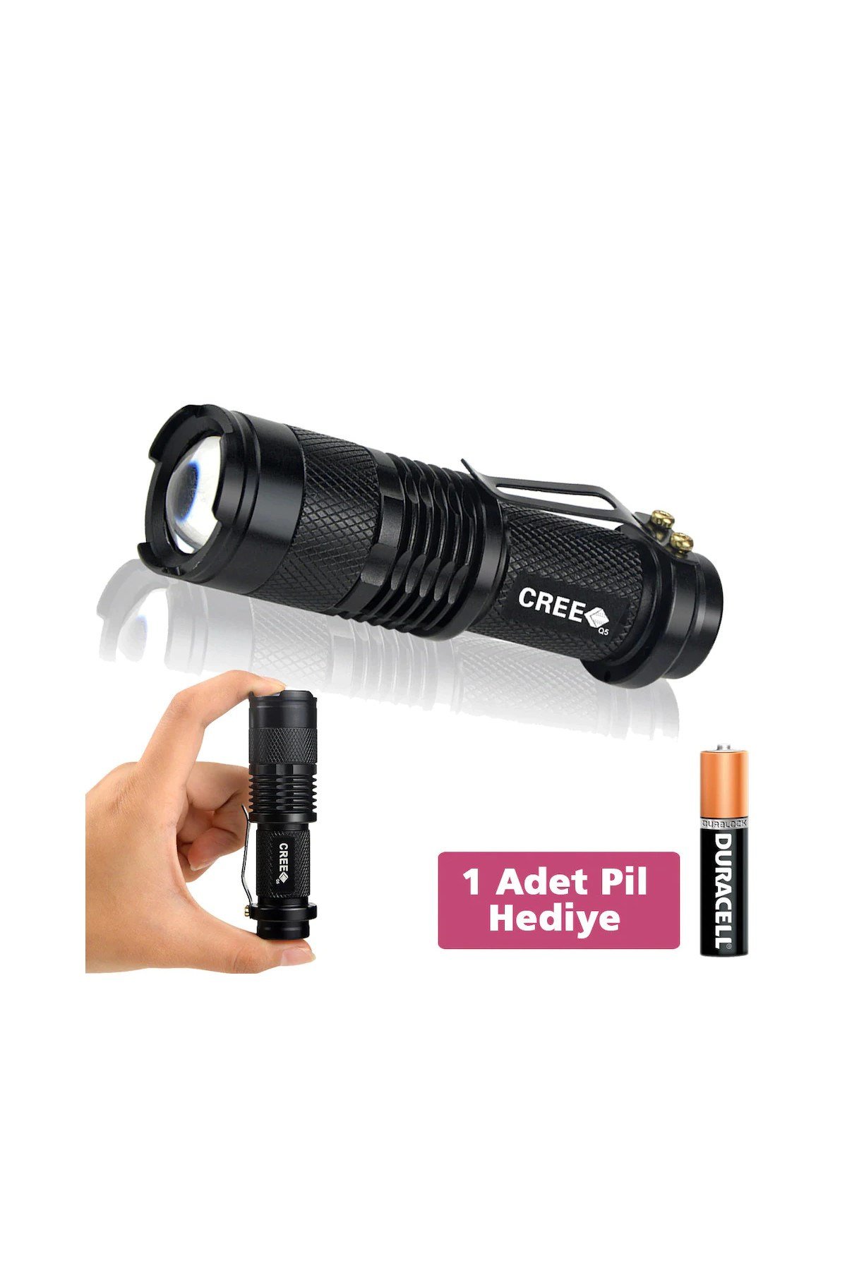 Cree 2000 Lümen Ultra Güçlü Su Geçirmez Alüminyum Zoom El Feneri